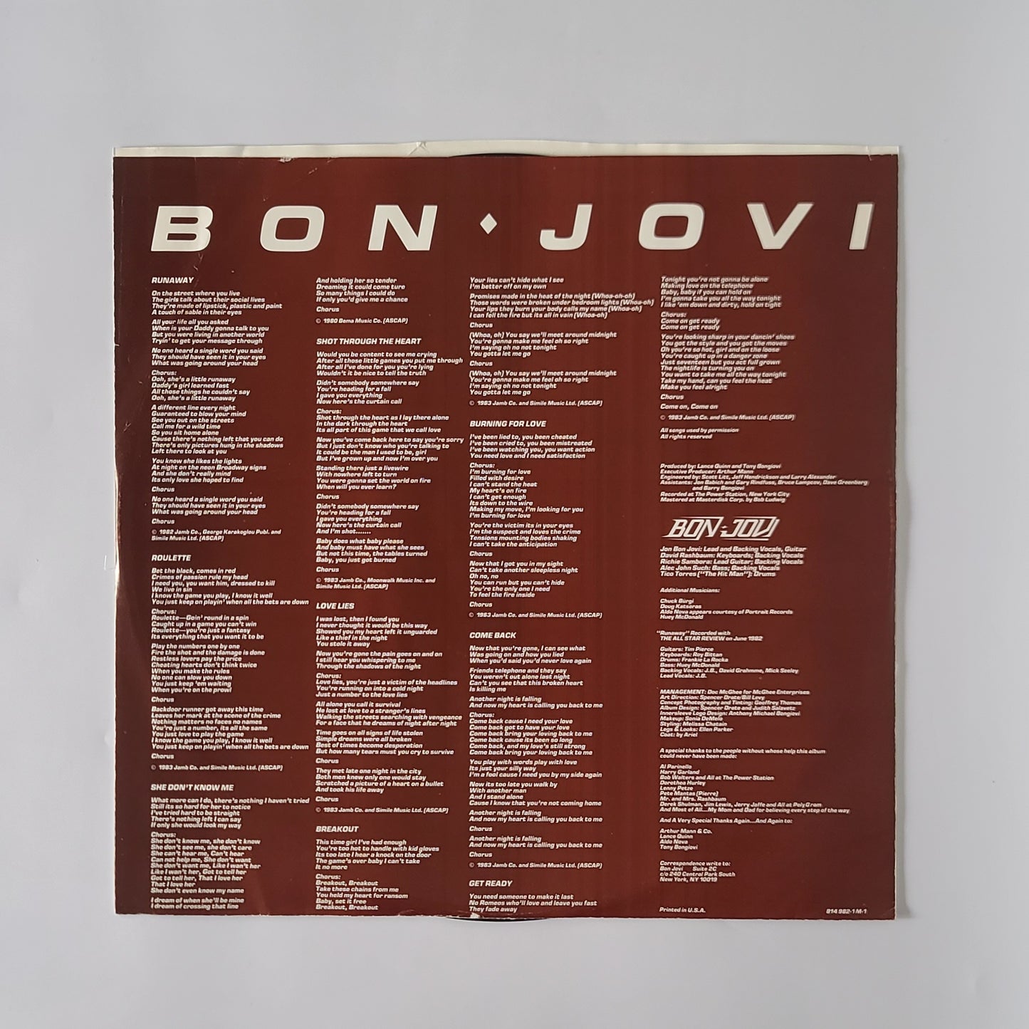 Bon Jovi ‘Bon Jovi’ Vinyl