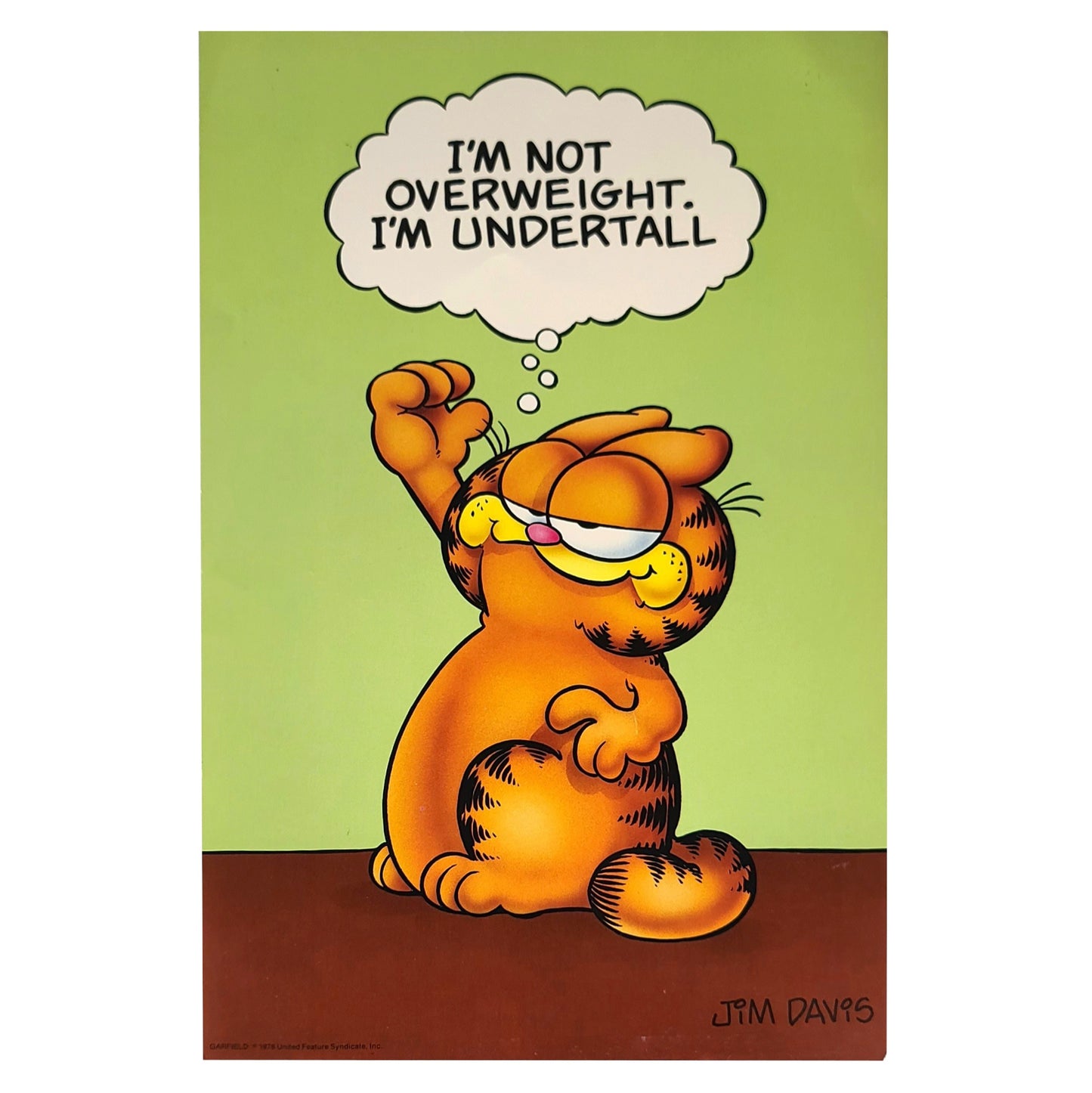 1978 Garfield 'I'm Not Overweight' Poster