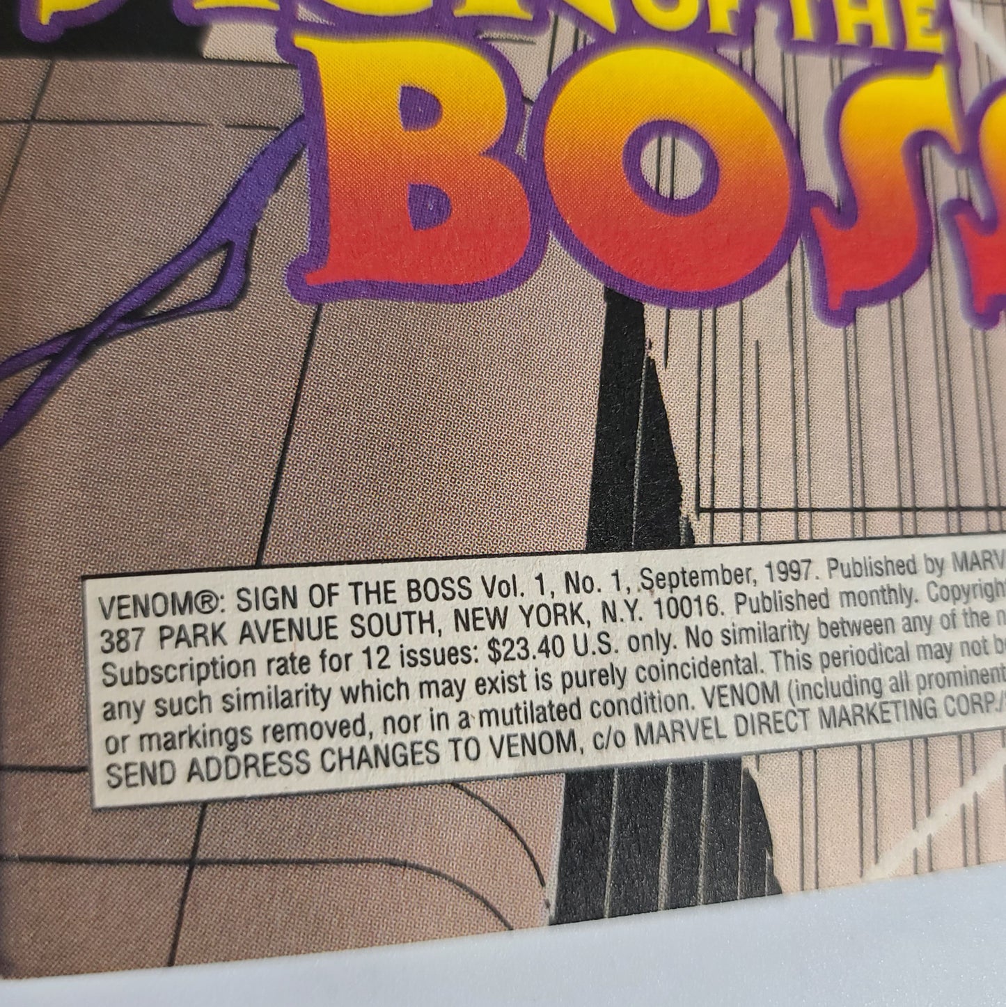 Venom: Sign Of The Boss #1 (1997)