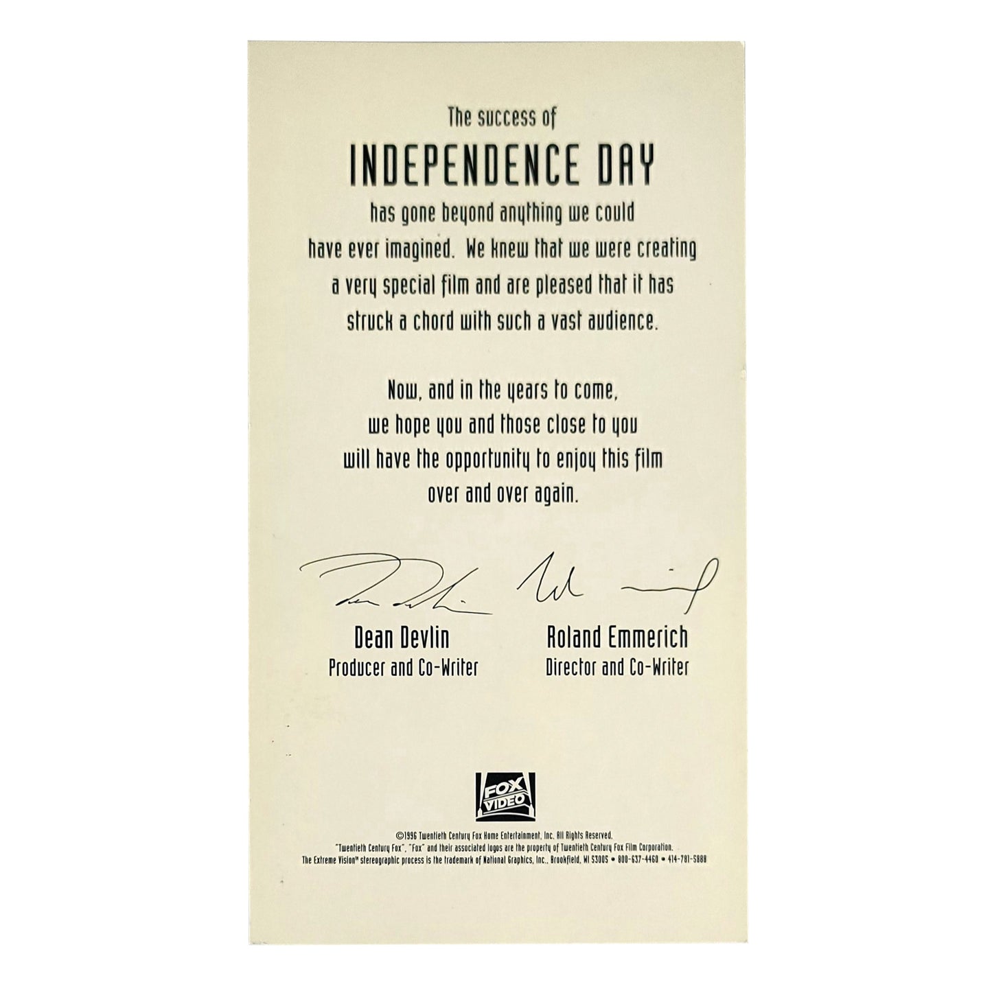 Independence Day Movie Promo Card